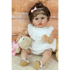 20 Inch Reborn Baby Doll Girl Realistic Newborn Soft Vinyl Body with Accessories